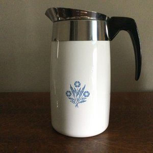 Retro Mid-Century Corningware Blue Cornflower 10 C. Electric Coffee Percolator